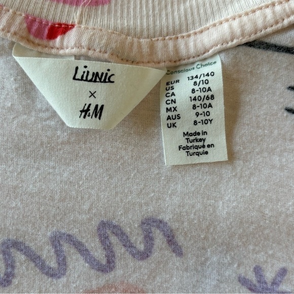 Liunic x H&M t-shirt tee collab embracing kids' creativity Sketch multicolor 8 Y - Picture 9 of 10